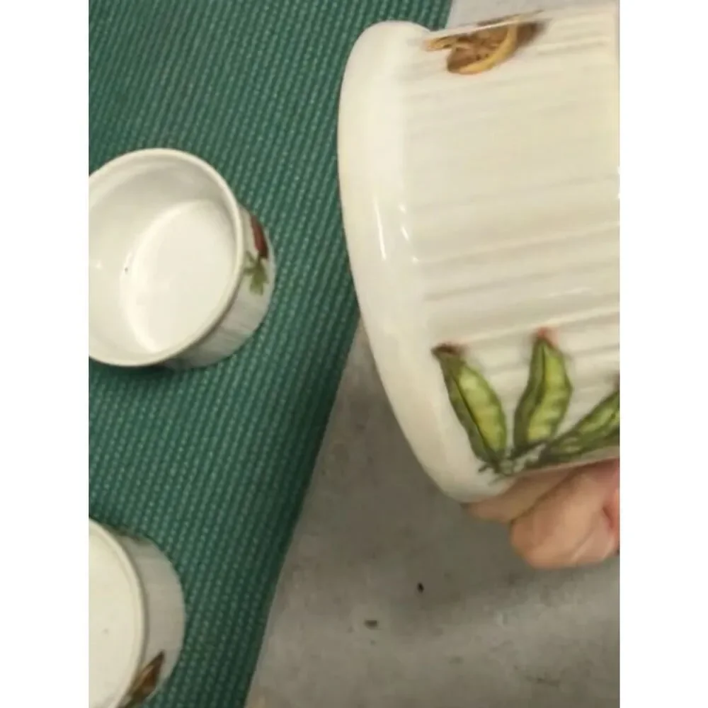 Vintage Porcelain Ramekins - SET OF 3 - White Vegetable Dishes